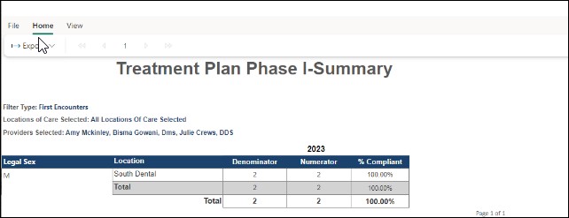 Example Phase 1 Completion Summary Report